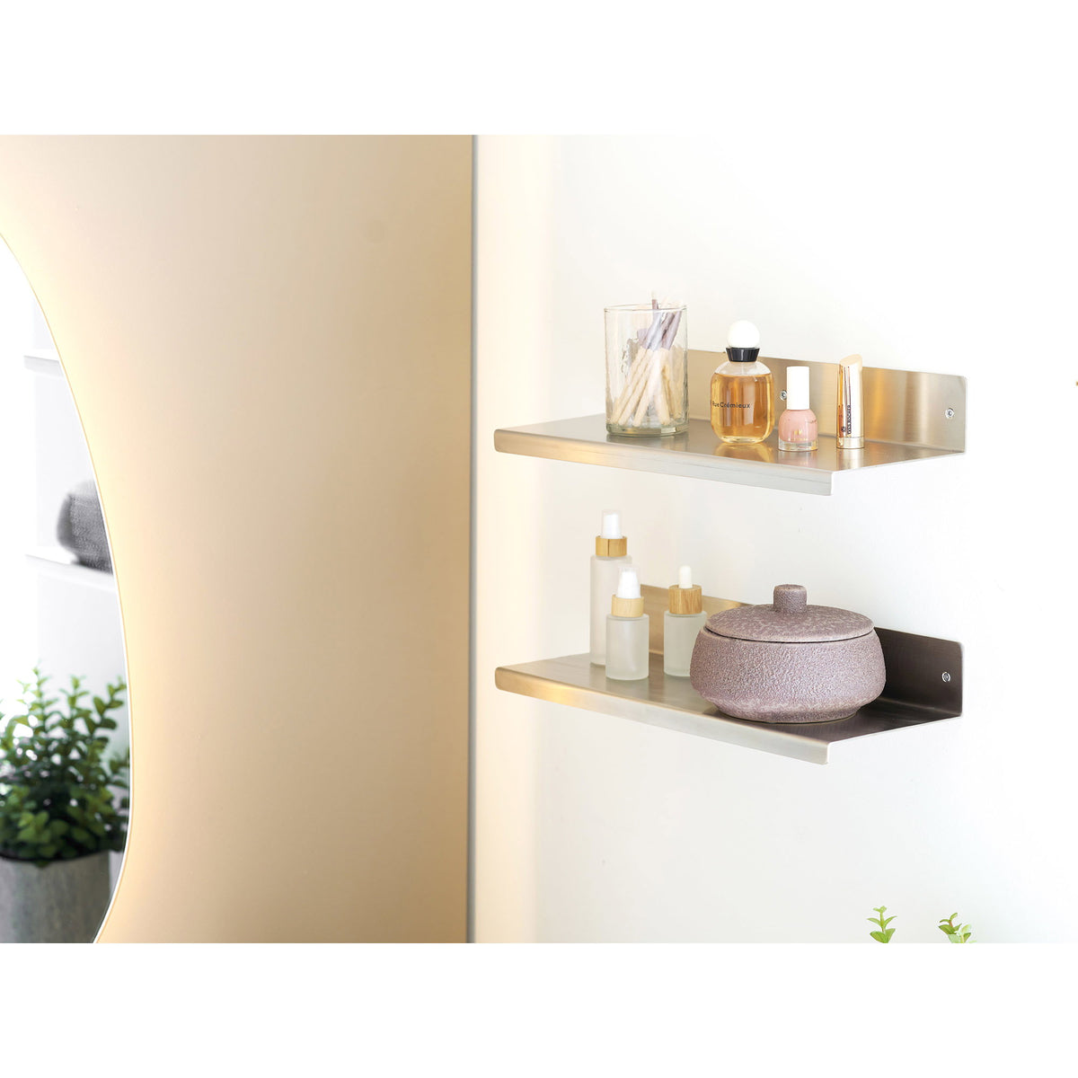 House Nordic, Nagoya Vägghylla Rostfritt Stål Silver 40 cm