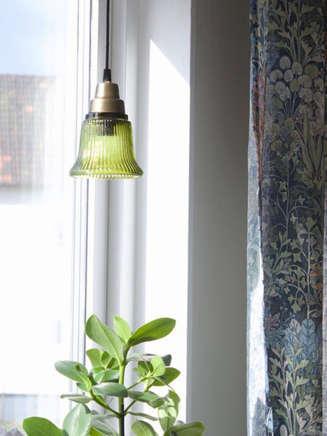 Emmi fönsterlampa Green/brass 12cm