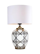 New York Bordslampa Svartvit 46cm