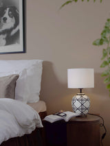 New York Bordslampa Svartvit 46cm