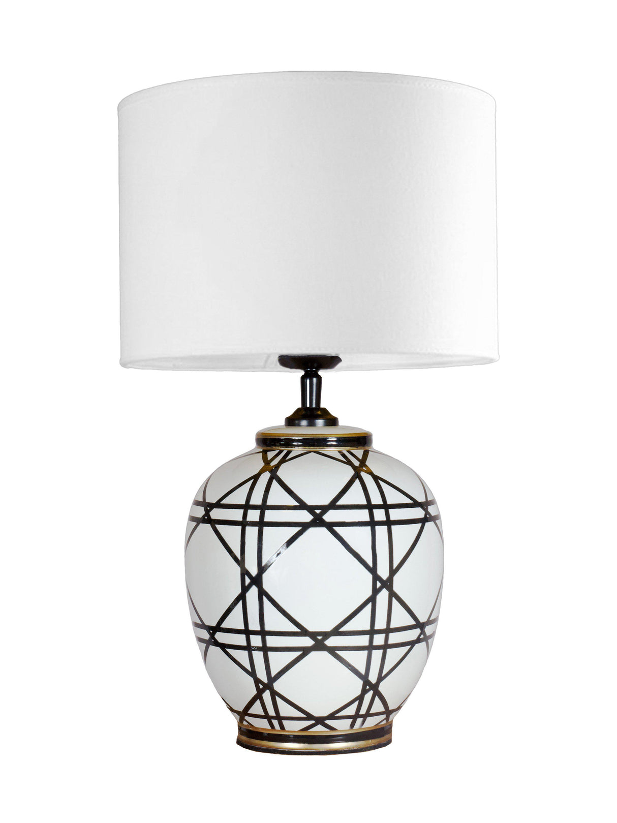 New York Bordslampa Svartvit 46cm