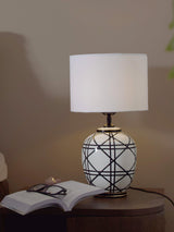 New York Bordslampa Svartvit 46cm
