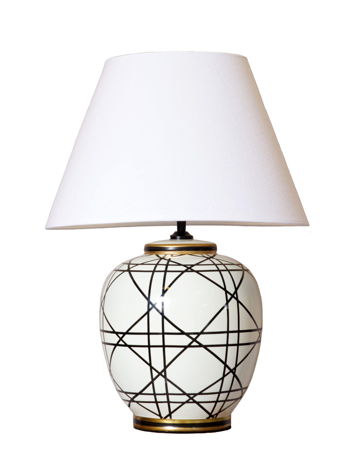 New York Bordslampa Svartvit 60cm