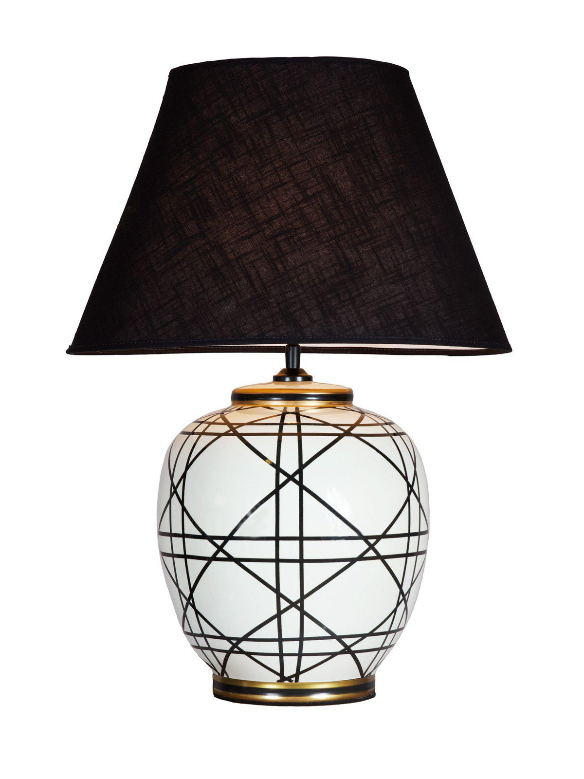 New York Bordslampa – Svartvit 60 cm