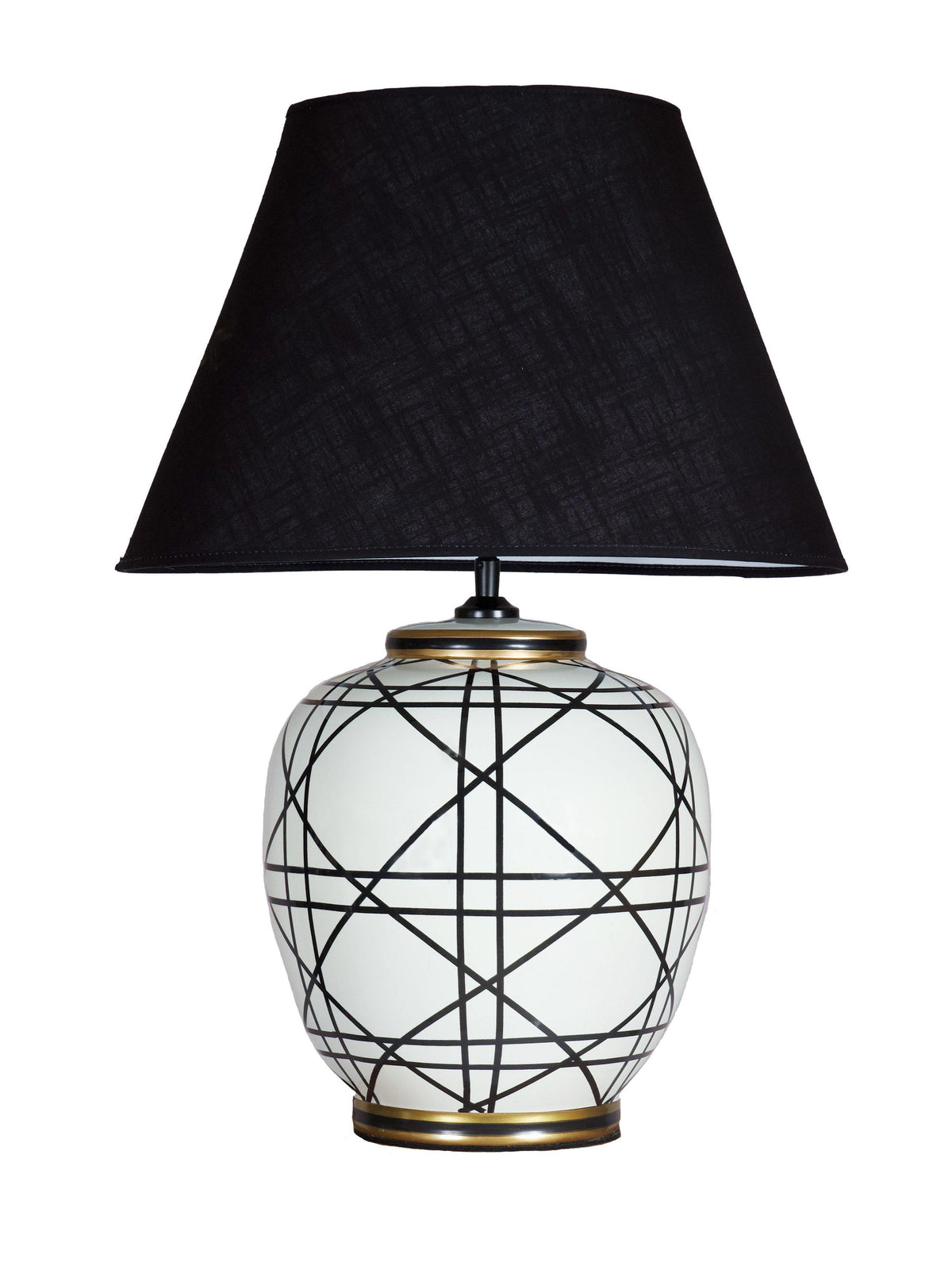 New York Bordslampa – Svartvit 60 cm
