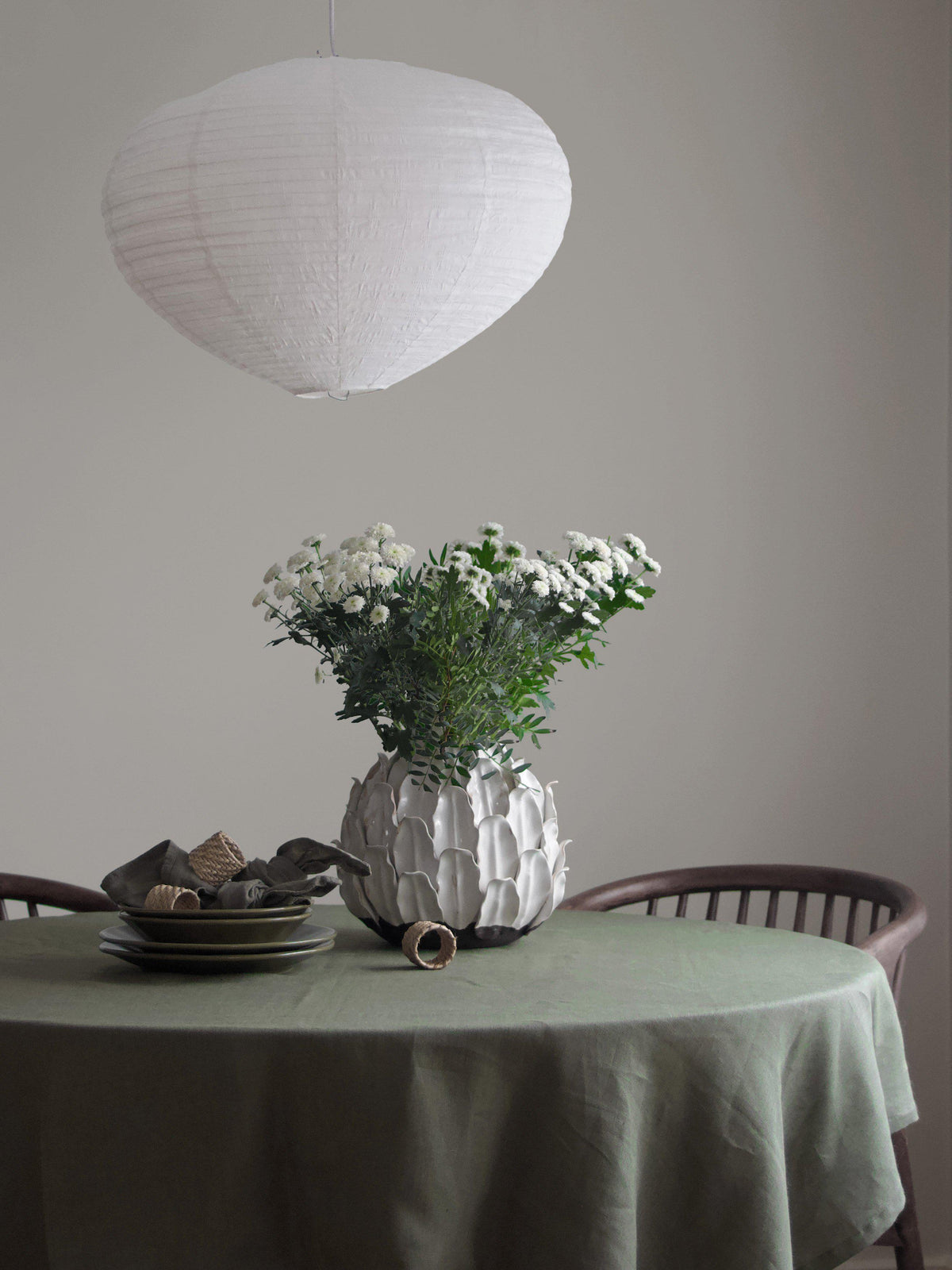 Verona Taklampa – Vitt tyg 55 cm