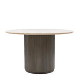 Riviera Maison, Villanova runt matbord i travertin och mangoträ – Beige, Ø 130 cm