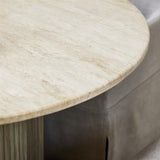 Riviera Maison, Villanova runt matbord i travertin och mangoträ – Beige, Ø 130 cm