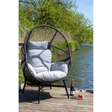 House Nordic, Rosario loungefåtölj – polyrattan, svart, inklusive dynor