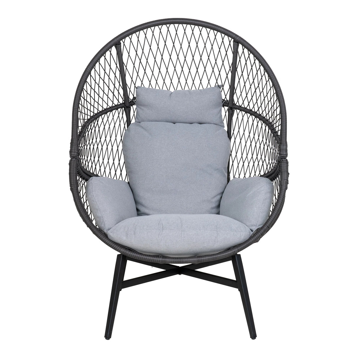 House Nordic, Rosario loungefåtölj – polyrattan, svart, inklusive dynor