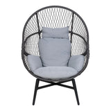 House Nordic, Rosario loungefåtölj – polyrattan, svart, inklusive dynor