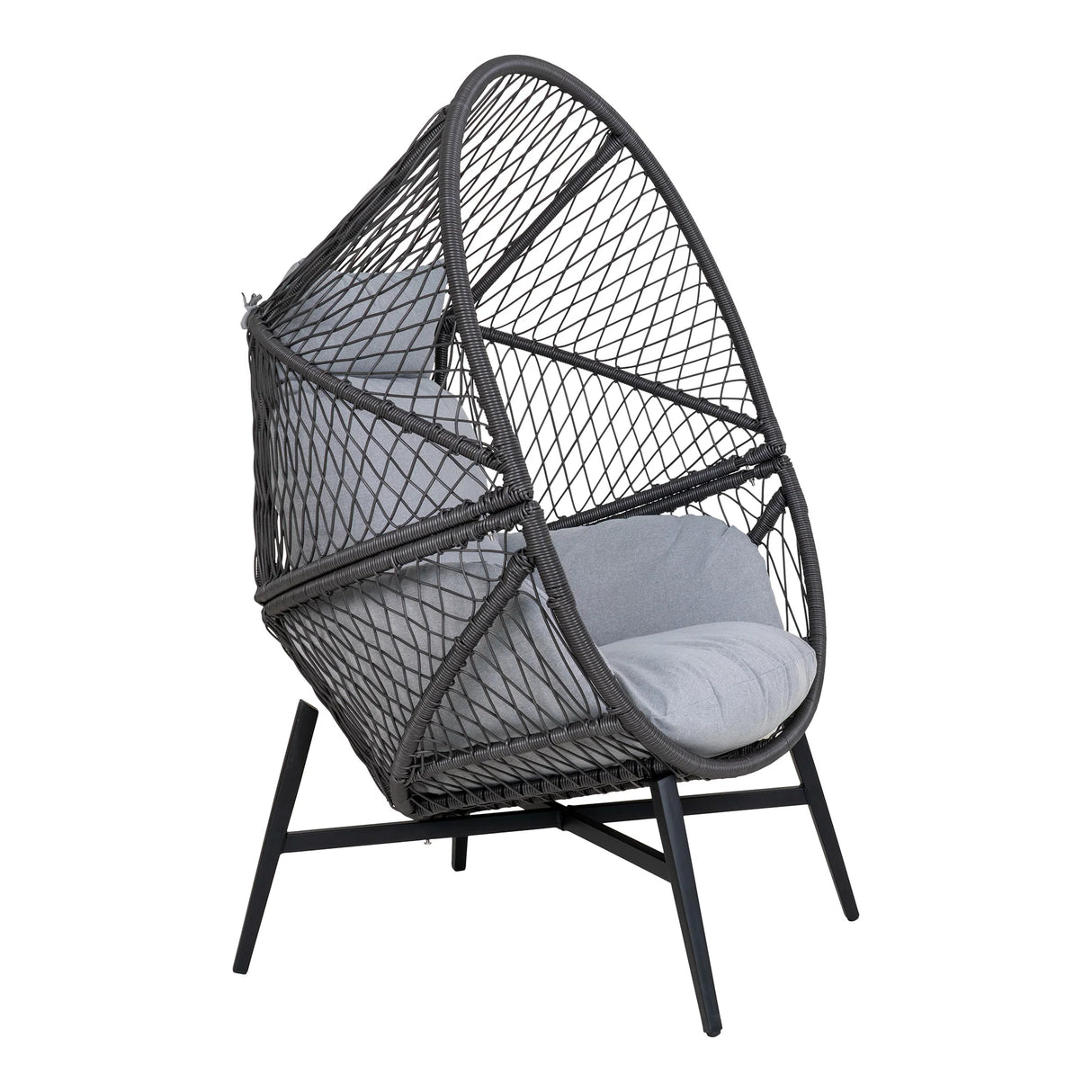 House Nordic, Rosario loungefåtölj – polyrattan, svart, inklusive dynor