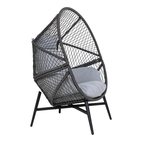House Nordic, Rosario loungefåtölj – polyrattan, svart, inklusive dynor