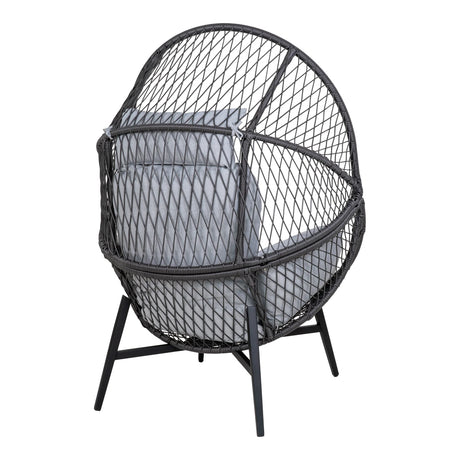 House Nordic, Rosario loungefåtölj – polyrattan, svart, inklusive dynor