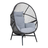 House Nordic, Rosario loungefåtölj – polyrattan, svart, inklusive dynor