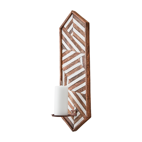 Affari of Sweden, VECTOR Väggljushållare, Brun/vit