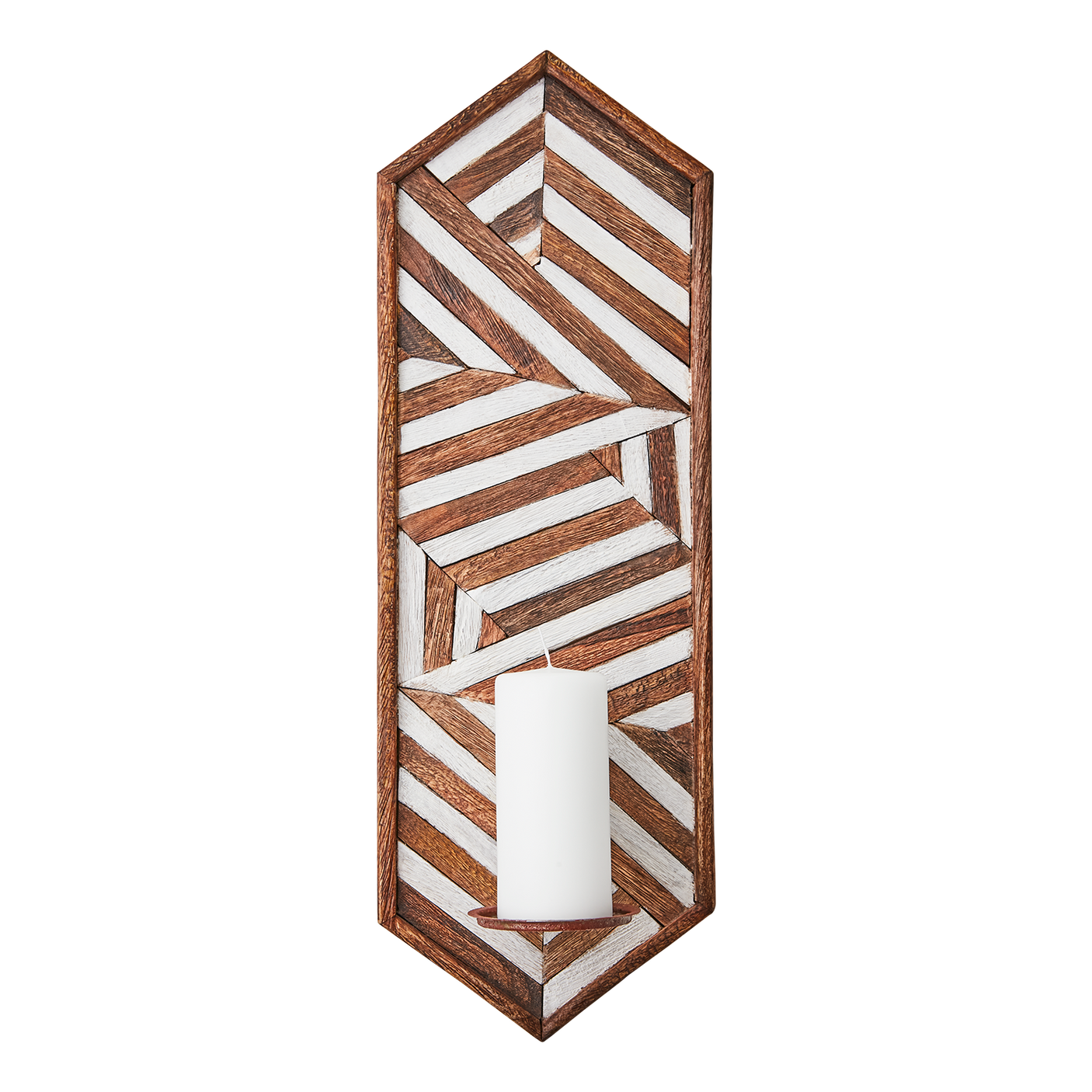Affari of Sweden, VECTOR Väggljushållare, Brun/vit