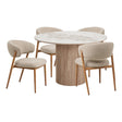 House Nordic, Matgrupp Athens & Cavi med 4 Stolar Sand / Natur / Vit 120 cm