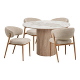 House Nordic, Matgrupp Athens & Cavi med 4 Stolar Sand / Natur / Vit 120 cm