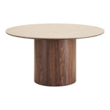 House Nordic, Matgrupp Delphi & Cavi med 4 Stolar Sand / Valnöt / Travertin 140 cm
