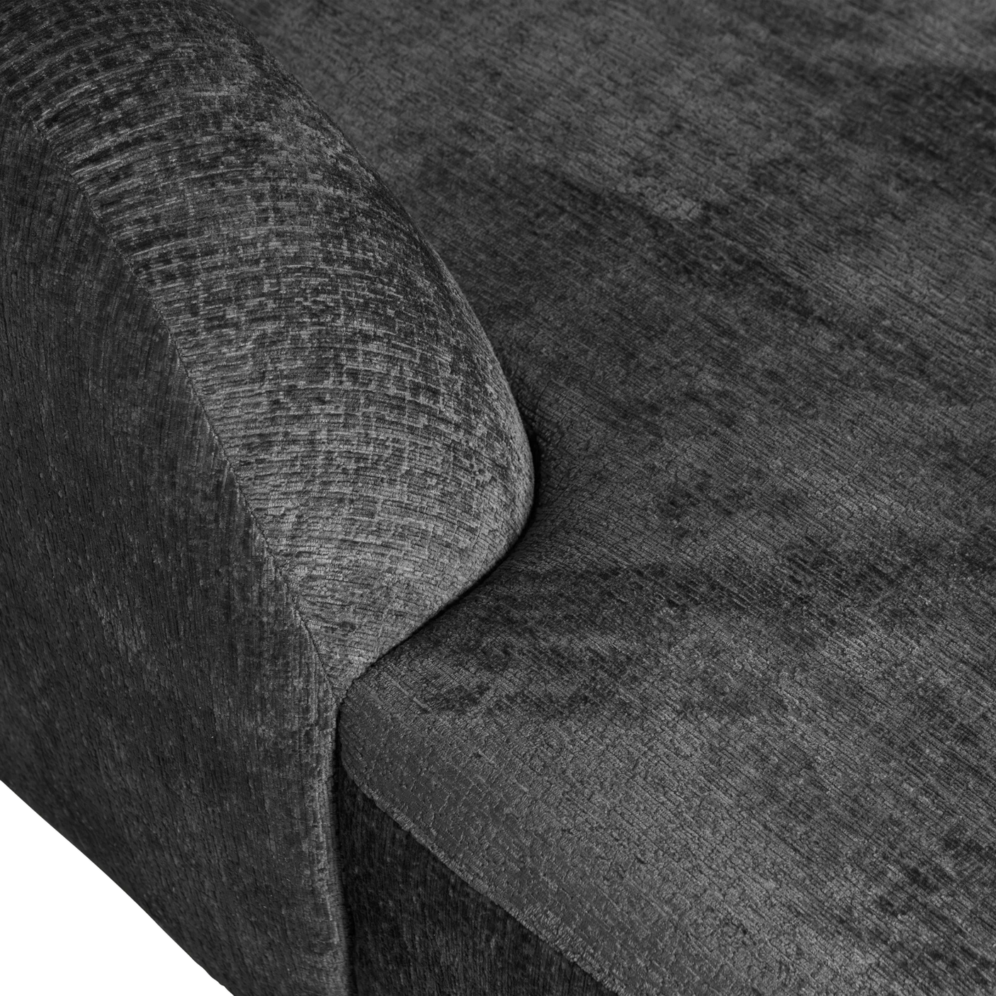 WOOOD, Sluttande hörnsoffa vänster strukturvelour mountain