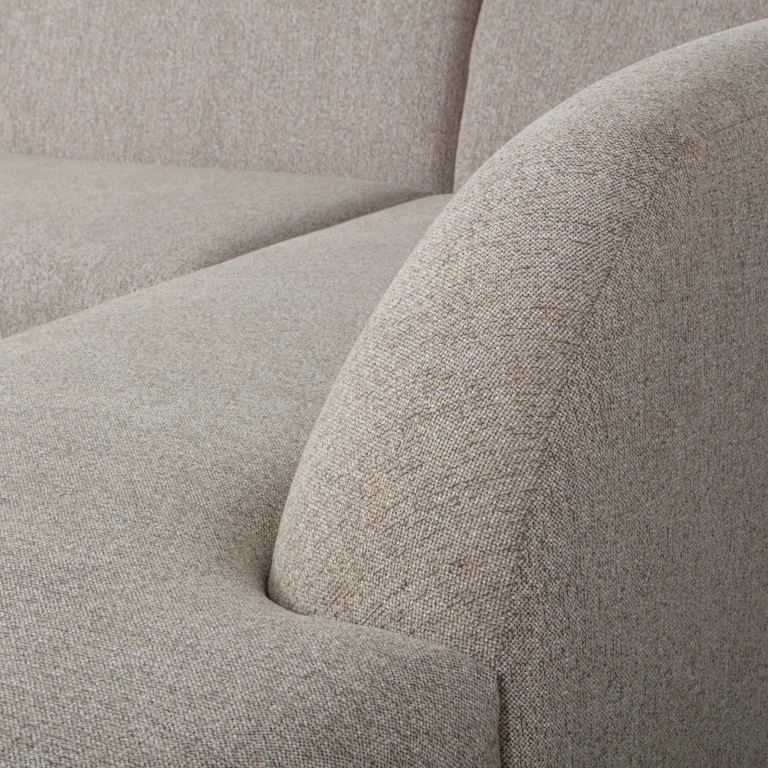 WOOOD, Sloping hörnsoffa höger chenille naturel melange