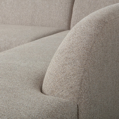 WOOOD, Sloping hörnsoffa höger chenille naturel melange