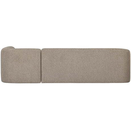 WOOOD, Sloping hörnsoffa höger chenille naturel melange