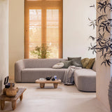 WOOOD, Sloping hörnsoffa höger chenille naturel melange