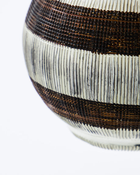 Värmeljushållare, HDStripe, Silver finish, Brun