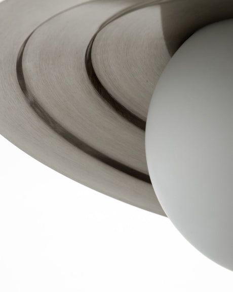Lampa, HDCoin, Borstat silverfärg, Matt vit