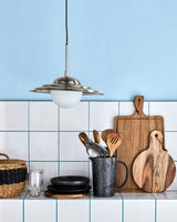 Lampa, HDCoin, Borstat silverfärg, Matt vit