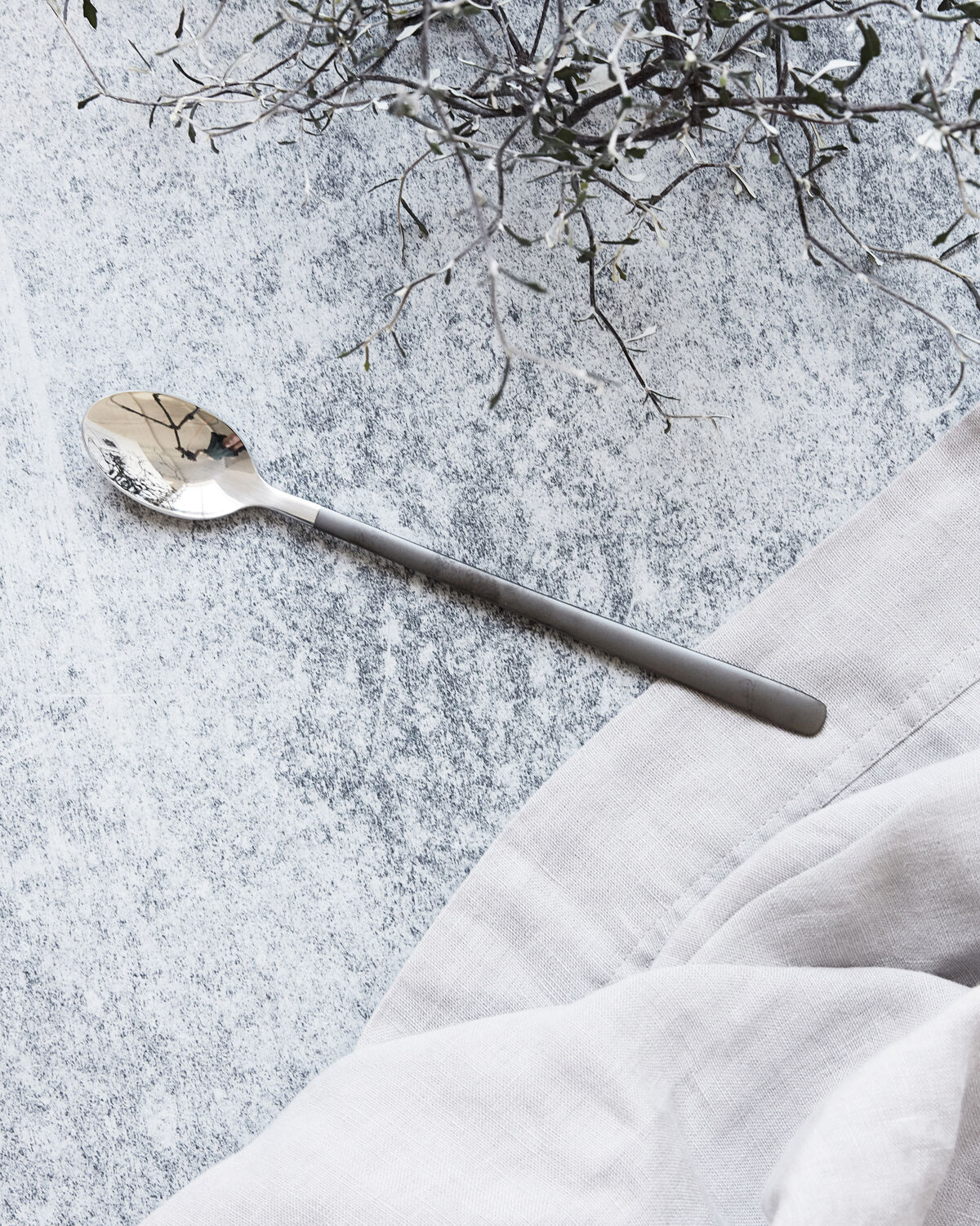Lång sked, HDOx, Svart, Silver