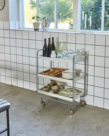 Serveringsvagn, HDRoll, Large, Off-White, Crome
