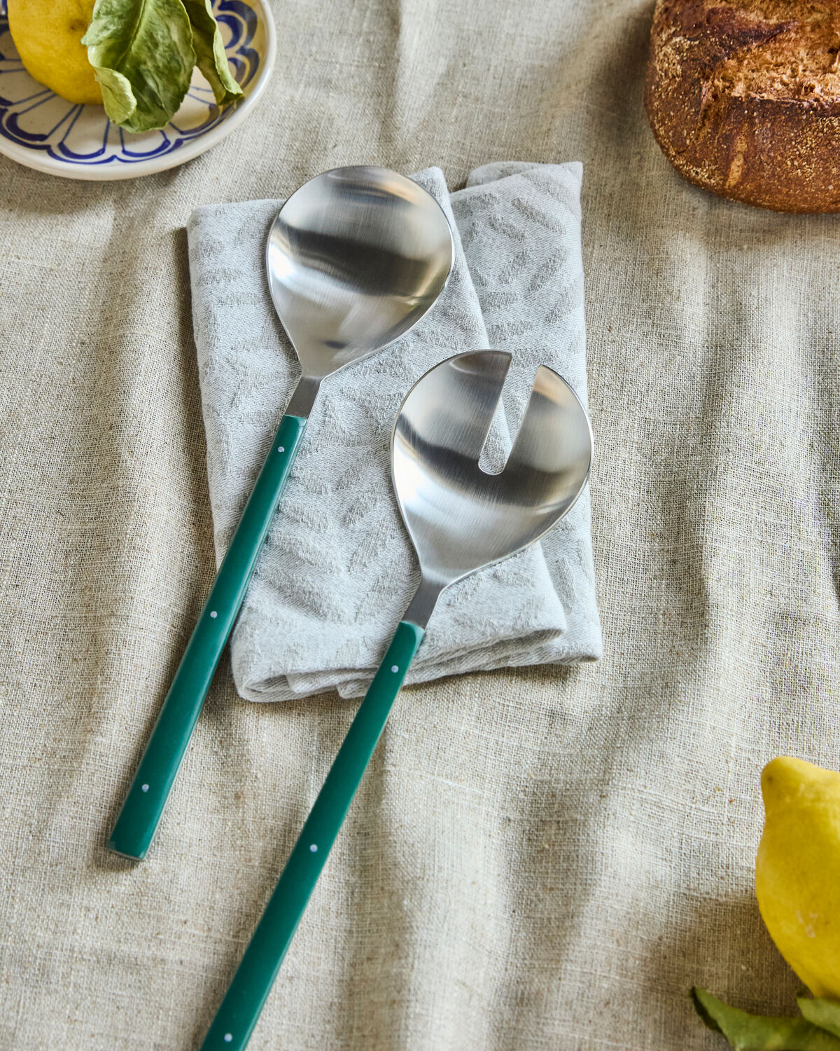 Salladsset, HDLata, Mörkgrön, Silver finish