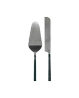 Tårta spade, HDLata, Mörkgrön, Silver finish