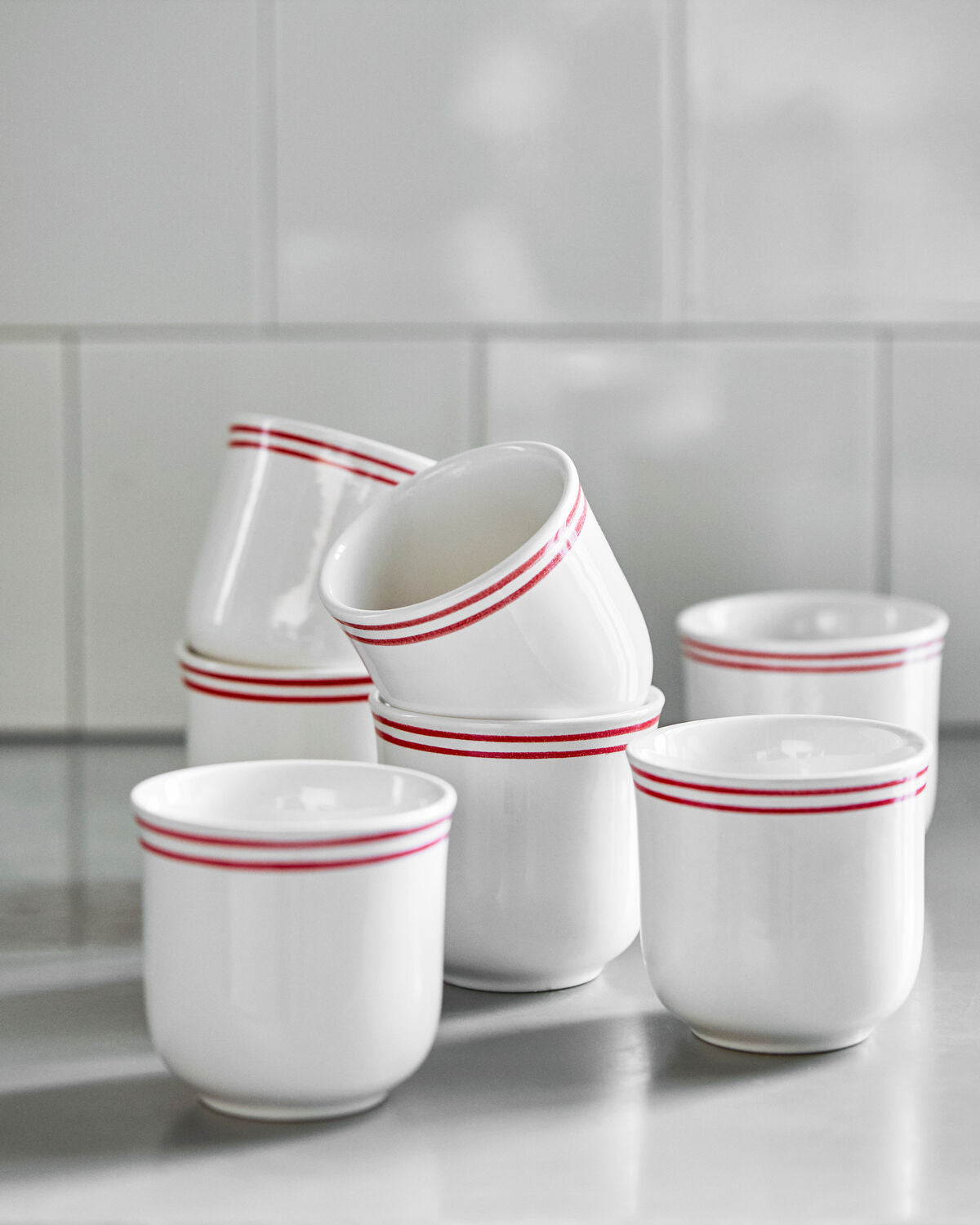 Mugg, NVBistro, Röd, Vit