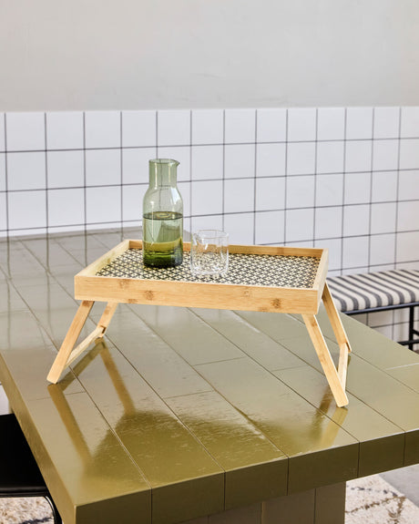 Bricka bord, HDTray, Svart, Natur