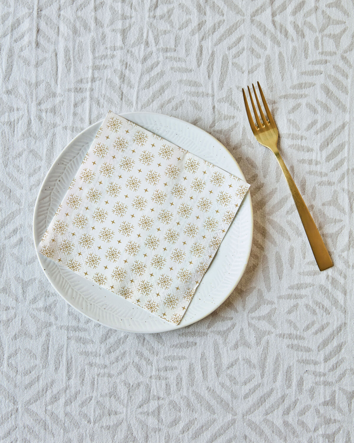 Servetter, HDSnowflakes, Vit, Guld