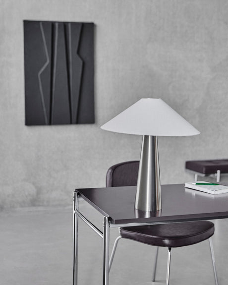 Bordslampa, HDSoffi, Borstat silver, Off-White