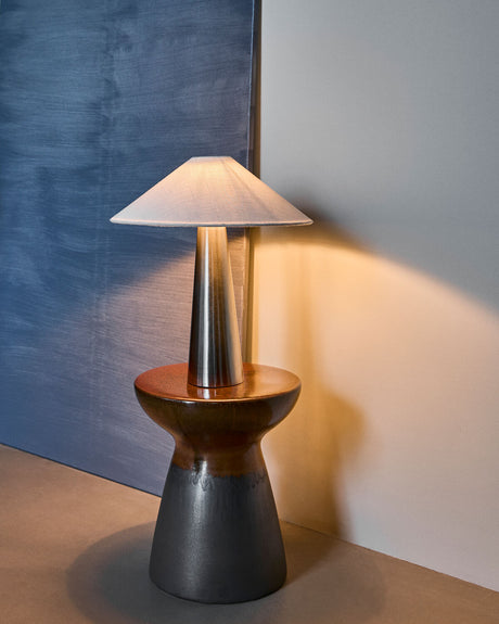 Bordslampa, HDSoffi, Borstat silver, Off-White