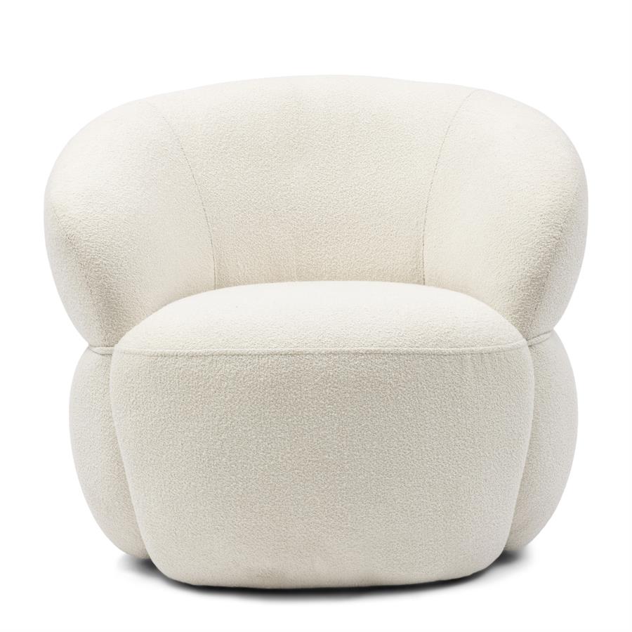 Riviera Maison, San Remo snurrfåtölj i bouclé – Simply White