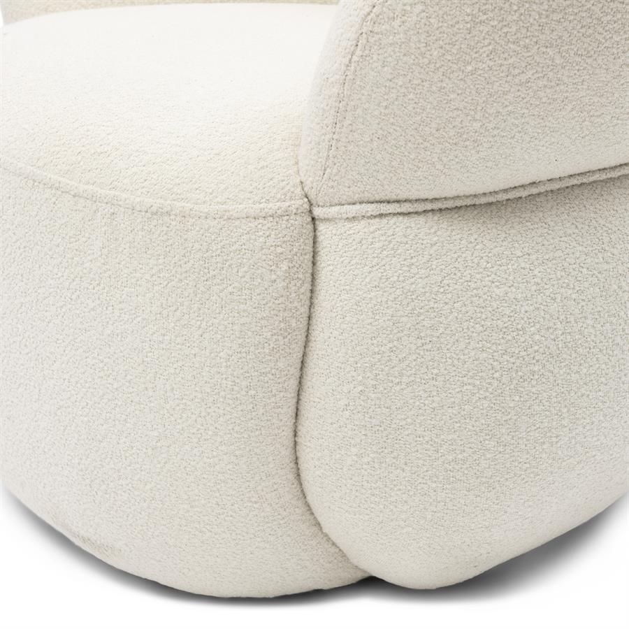 Riviera Maison, San Remo snurrfåtölj i bouclé – Simply White