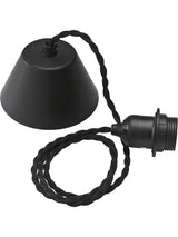 Takupphänge Tvinnad – Svart sladd 1,2m 120 cm
