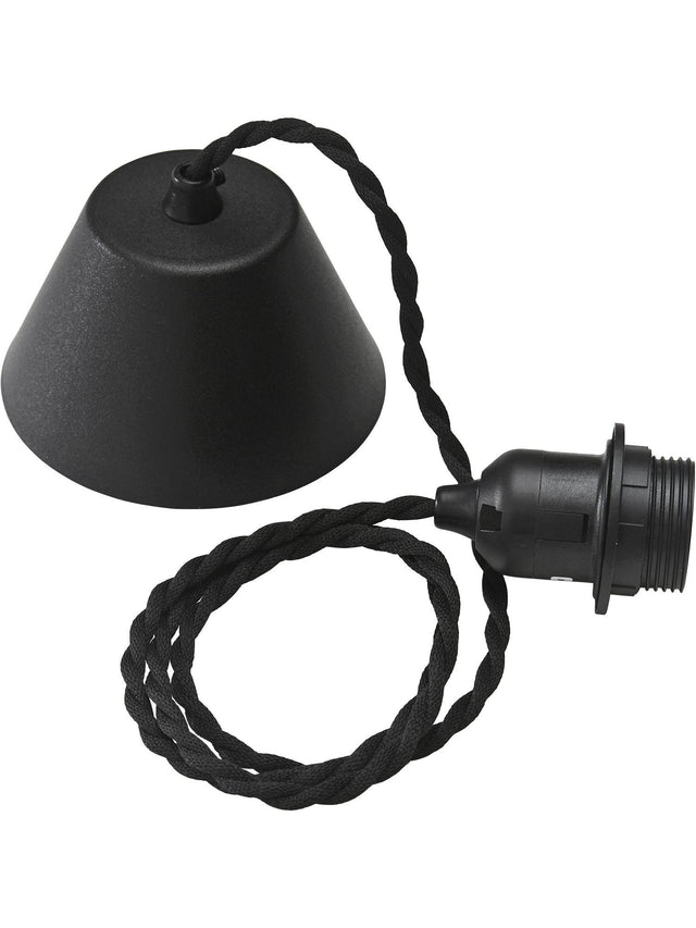Takupphänge Tvinnad – Svart sladd 1,2m 120 cm