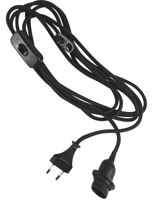 Sladdställ Textil SV – 3,5m med brytare E14 350 cm
