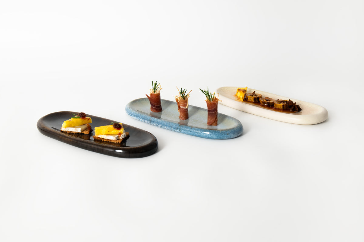Quartzo cristal branco -  oval serverings fat (set om 8)