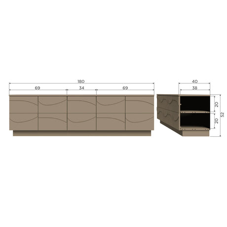 WOOOD, Teo TV-bänk 180 cm i Furu – Lera FSC®
