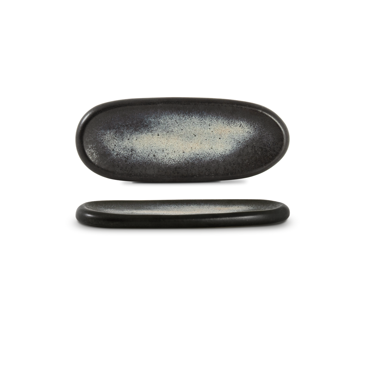 Quartzo grafite - oval fat (set om 8)