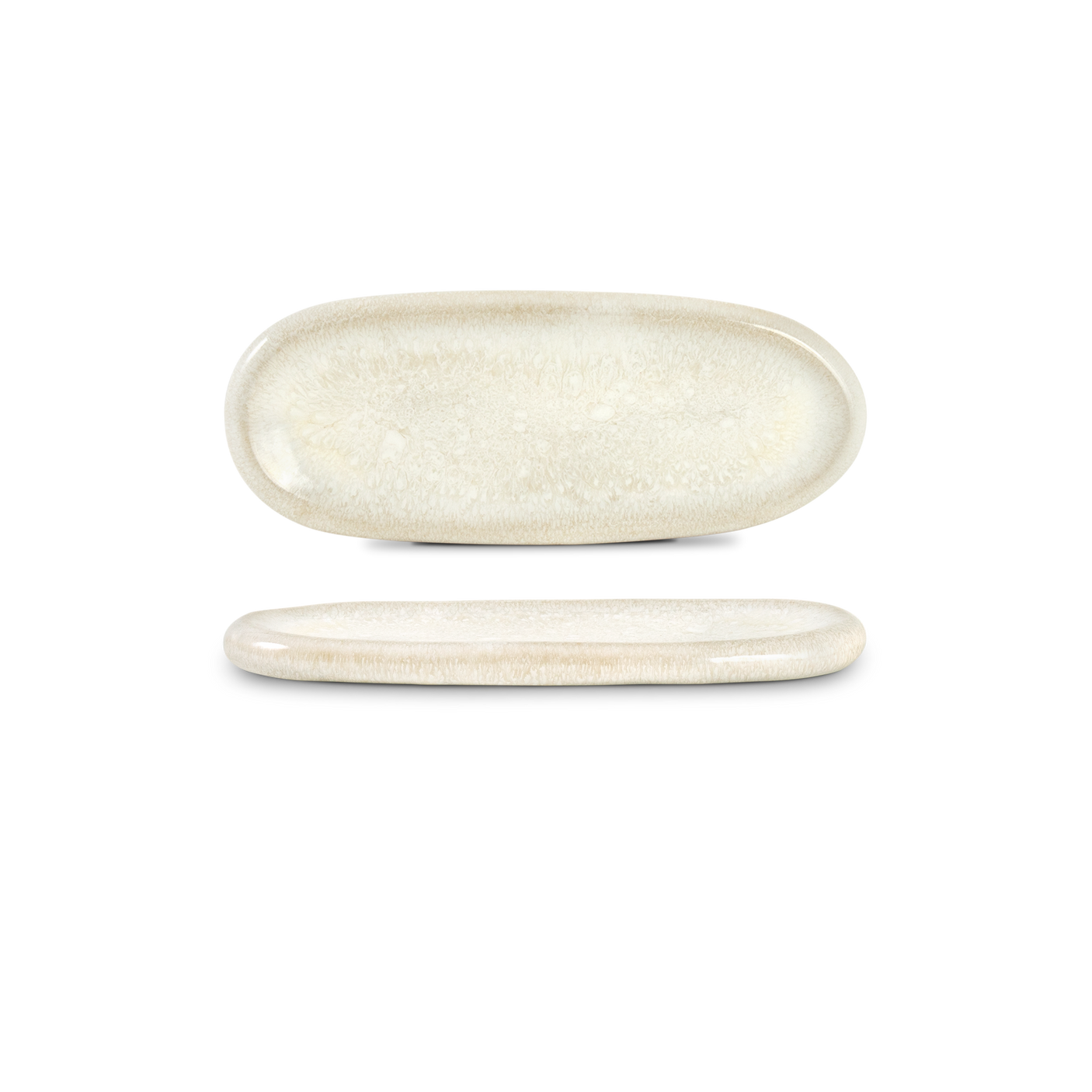 Quartzo cristal branco -  oval serverings fat (set om 8)